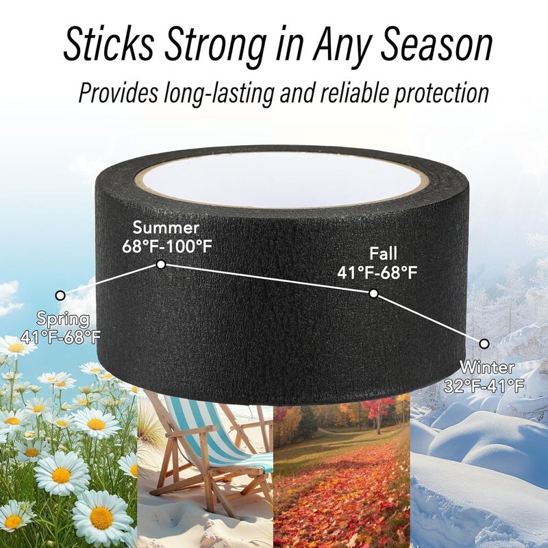 G GEYYANG Black Painters Tape - 2 Inch Wide Black Masking Tape - Multi-Surface, Smart Adhesion, Indoor & Outdoor - Paint Tape for Artist, DIY, Labeling, Car, General Purpose - 90FT Total - Image 4